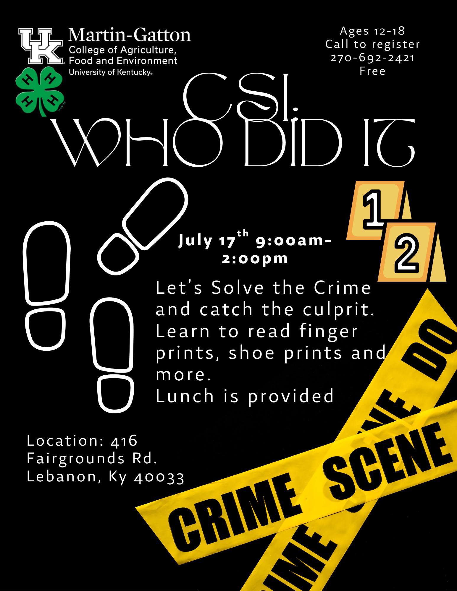 CSI: Who Did It Day Camp