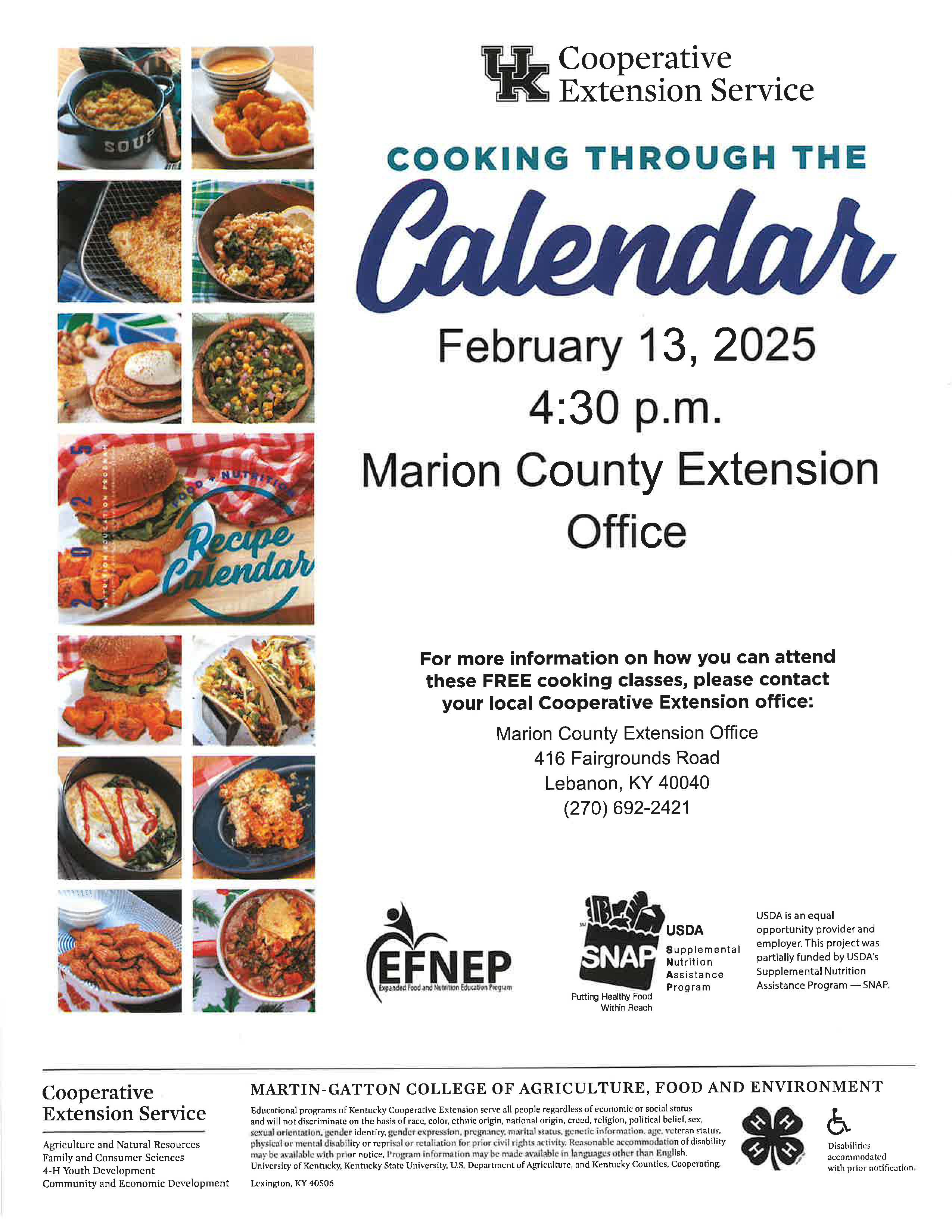 Cooking Through the Calendar - February 13, 2025 @ 4:30PM