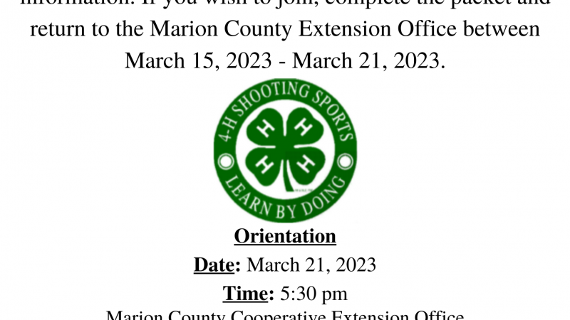 Marion County 4-H Sure Shots Sign-Ups